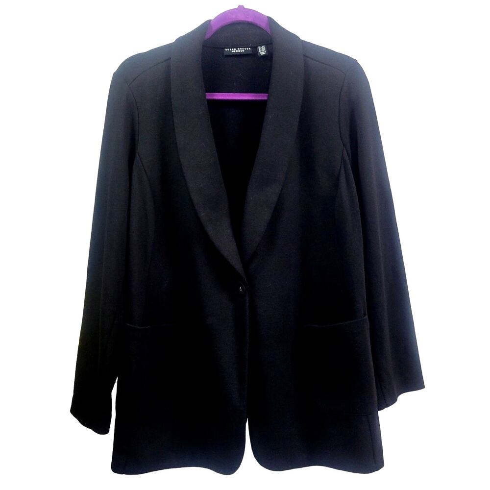 Susan‎ Graver QVC Knit Blazer Black Size 1XP